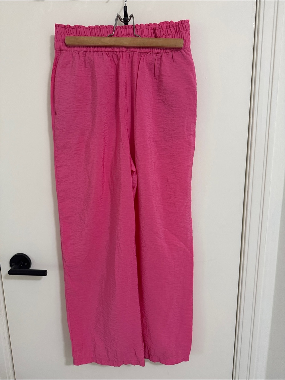 H&M Hot Pink Elastic Waist Wide-Leg Pants